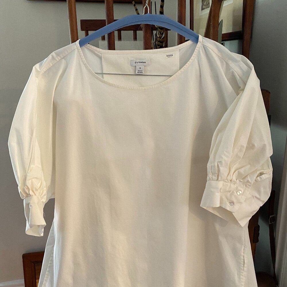 Cuyana Cream Puff-Sleeve Cotton Blouse